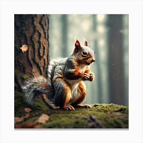 Squirrel In The Forest 242 Canvas Print