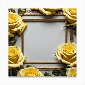 Yellow Roses Frame Canvas Print