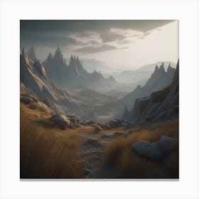 Landscape With Mountains Canvas Print