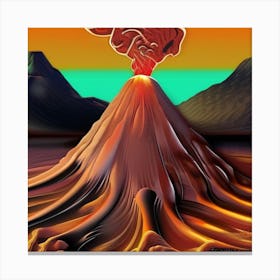 Volcano - Digital Art Canvas Print