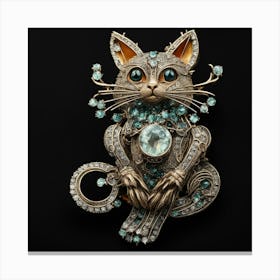 Cat Brooch Canvas Print