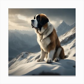 St Bernard Dog In Mountain Perfect Composition Beautiful Detailed Intricate Insanely Detailed Oct (6) Canvas Print
