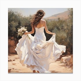 Bride Walking Canvas Print