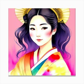 Traditional Japanese Geisha Girl Canvas Print