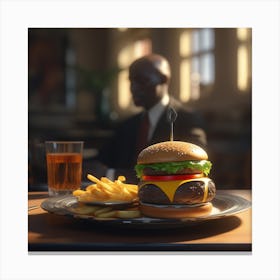 Burger And Fries 22 Canvas Print