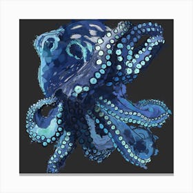 Splashy Octopus Square Canvas Print