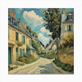 Street In Auvers Sur Oise Van Gogh Art Print 2 Canvas Print