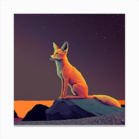 Fox In The Desert Canvas Print