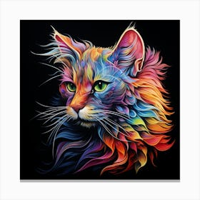 Colourful Rainbow Cat 2 Canvas Print