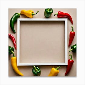 Peppers In A Frame 9 Canvas Print