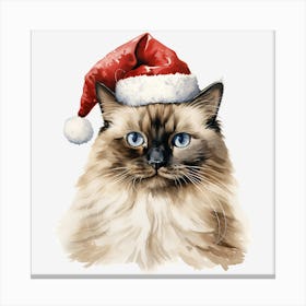 Santa Claus Cat 12 Canvas Print
