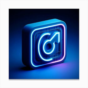 Neon Sign Icon Canvas Print