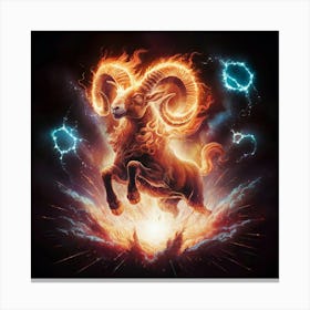 Ram In Fire 5 Canvas Print