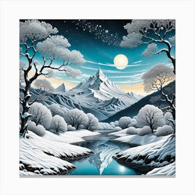 Snowy Mountains 1 Canvas Print