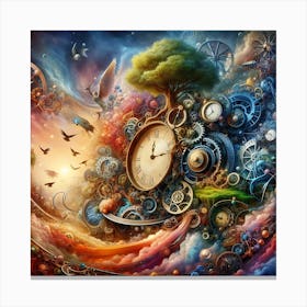 Clocks In The Sky Canvas Print