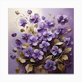 Purple Flowers In A Vase 1 Canvas Print