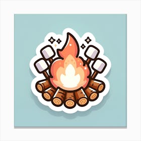 Campfire Sticker Canvas Print