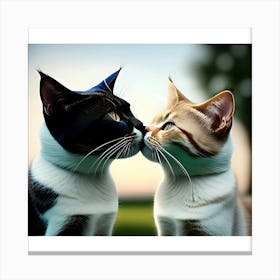 Cat Kiss Canvas Print