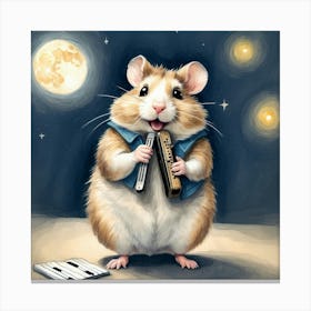 Hamster Playing Piano 1 Canvas Print