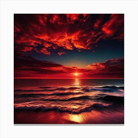 Sunset Over The Ocean 130 Canvas Print