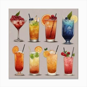 Default Cocktails For Different Seasons Aesthetic 3 Canvas Print