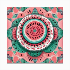 Watermelon Mandala Canvas Print