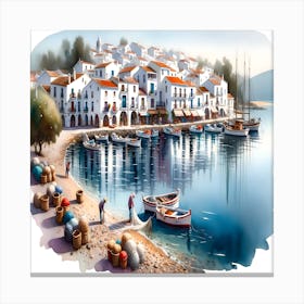 Greece Village Canvas Print