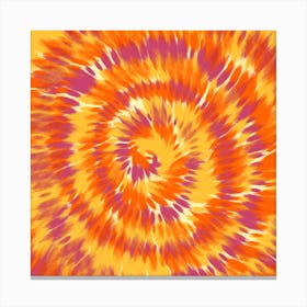 Orange And Burgundy Tie Dye Canvas Print