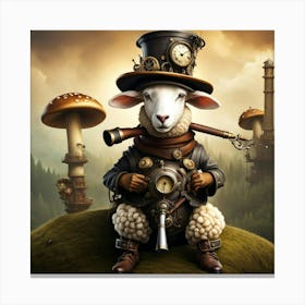 steampunk sheep Canvas Print
