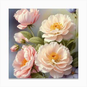 Peonies In A Vase Canvas Print