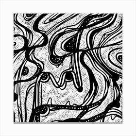 Abstract Black And White Drawing Canvas Print