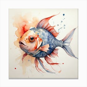 Fish Watercolor Painting Canvas Print