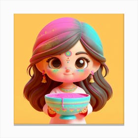 Holi Girl Canvas Print