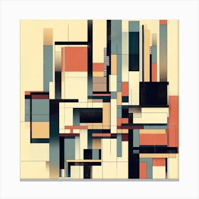 Geometric Lines Abstract Painting Canvas Print