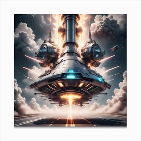 Futuristic Spaceship Canvas Print