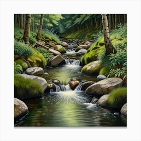 Stream In The Woods 1 Canvas Print