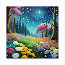 Night In The Forest Canvas Print