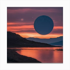 Sunset Over The Lake Canvas Print