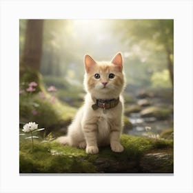 Cat In The Forest Canvas Print