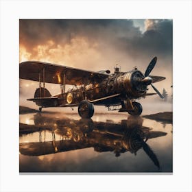 Steampunk Biplane Canvas Print