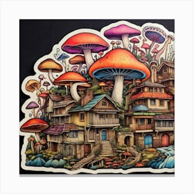 Mushroom City 1 Canvas Print