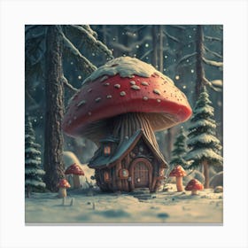 Red mushroom shaped like a hut 14 Canvas Print