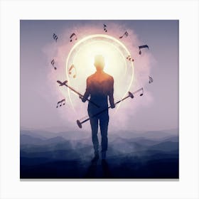 Silhouette Of A Musician Canvas Print