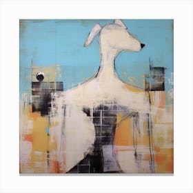 Conceptual Abstract Color Block Dog Portrait 54 Canvas Print