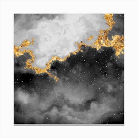 100 Nebulas in Space with Stars Abstract in Black and Gold n.033 Canvas Print