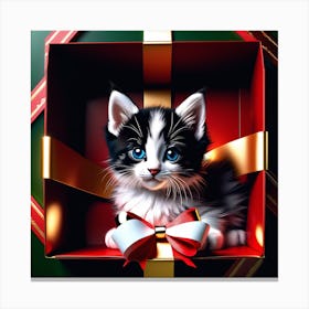 Christmas Kitten Canvas Print