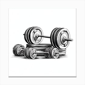 Weights And Barbells Canvas Print