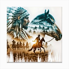 Legend Of Lonesome Dove Cowboys And Indians Canvas Print