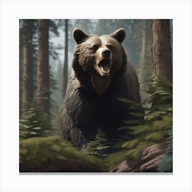 Grizzly Bear In The Forest 15 Canvas Print