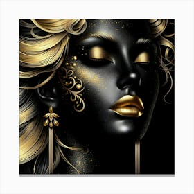 Gold And Black Beauty 4 Canvas Print